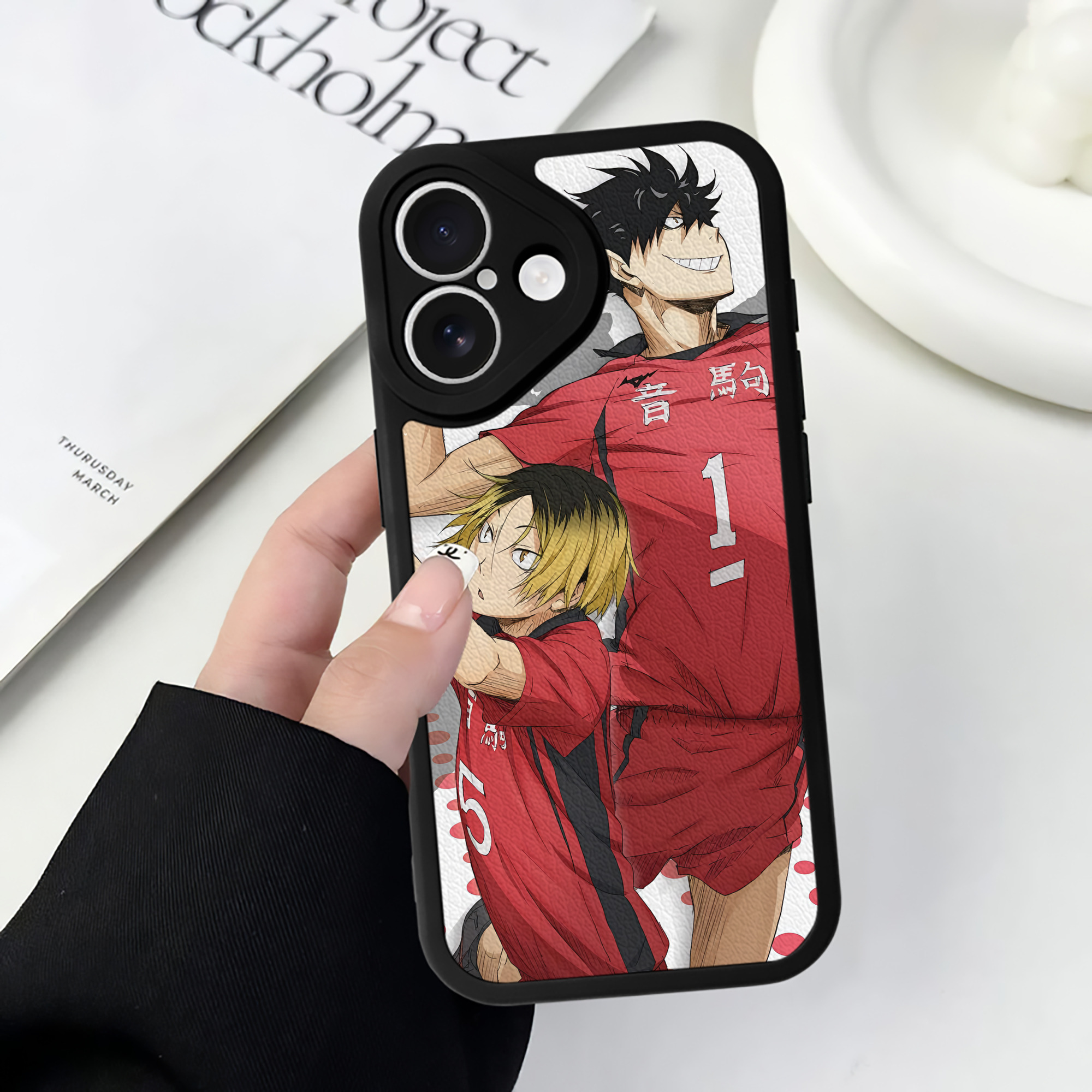 （画像用） ハイキュー!! Haikyu!! 【iPhone 16シリーズ対応】シリコンスマホケース（レザー調） 材質：シリコン